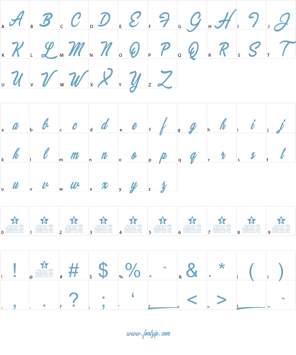 Marvelous Personal Use Font Character